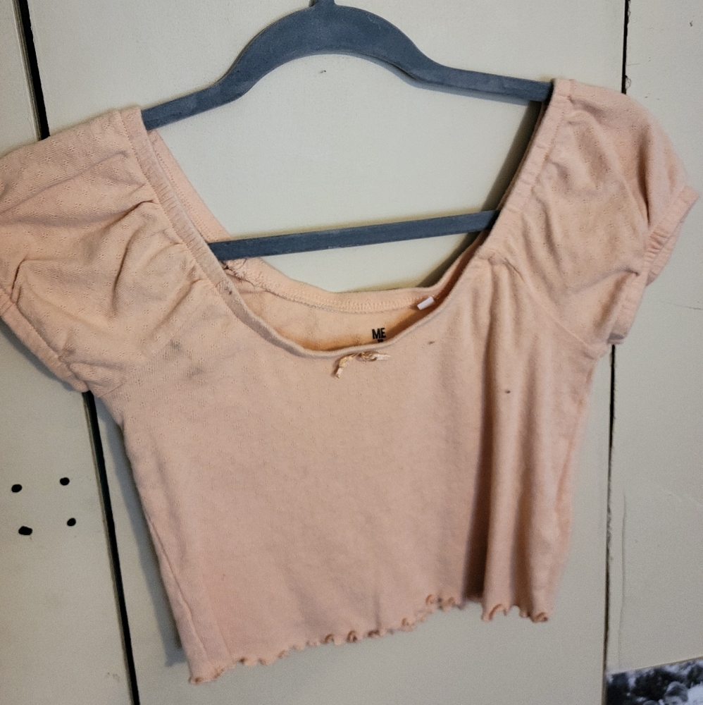 Off the shoulder peach top